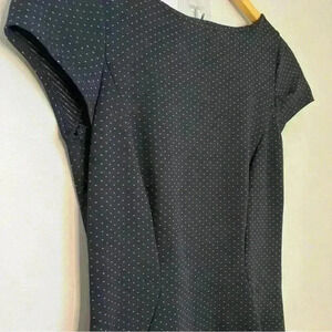 Closet London Pencil Dress w/Bottice Fitting Detail Size 8 Navy Blue Print EUC